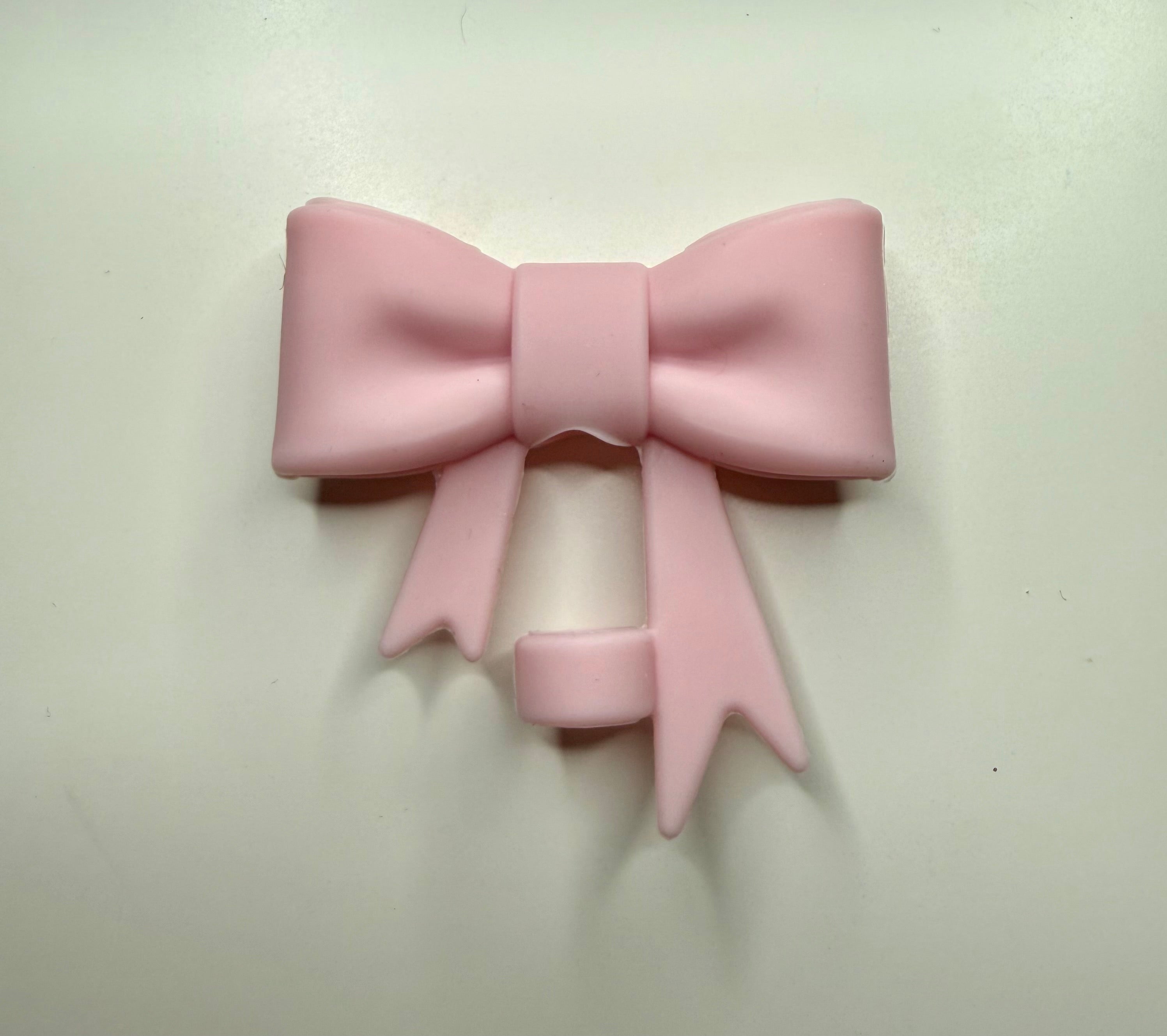 Pink Bow Straw Topper Accessories
