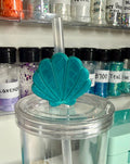 Teal Shell Straw Cup Accessories