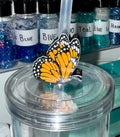 Orange Butterfly Straw Cup Accessories