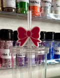 Pink Bow Straw Cup Accessories