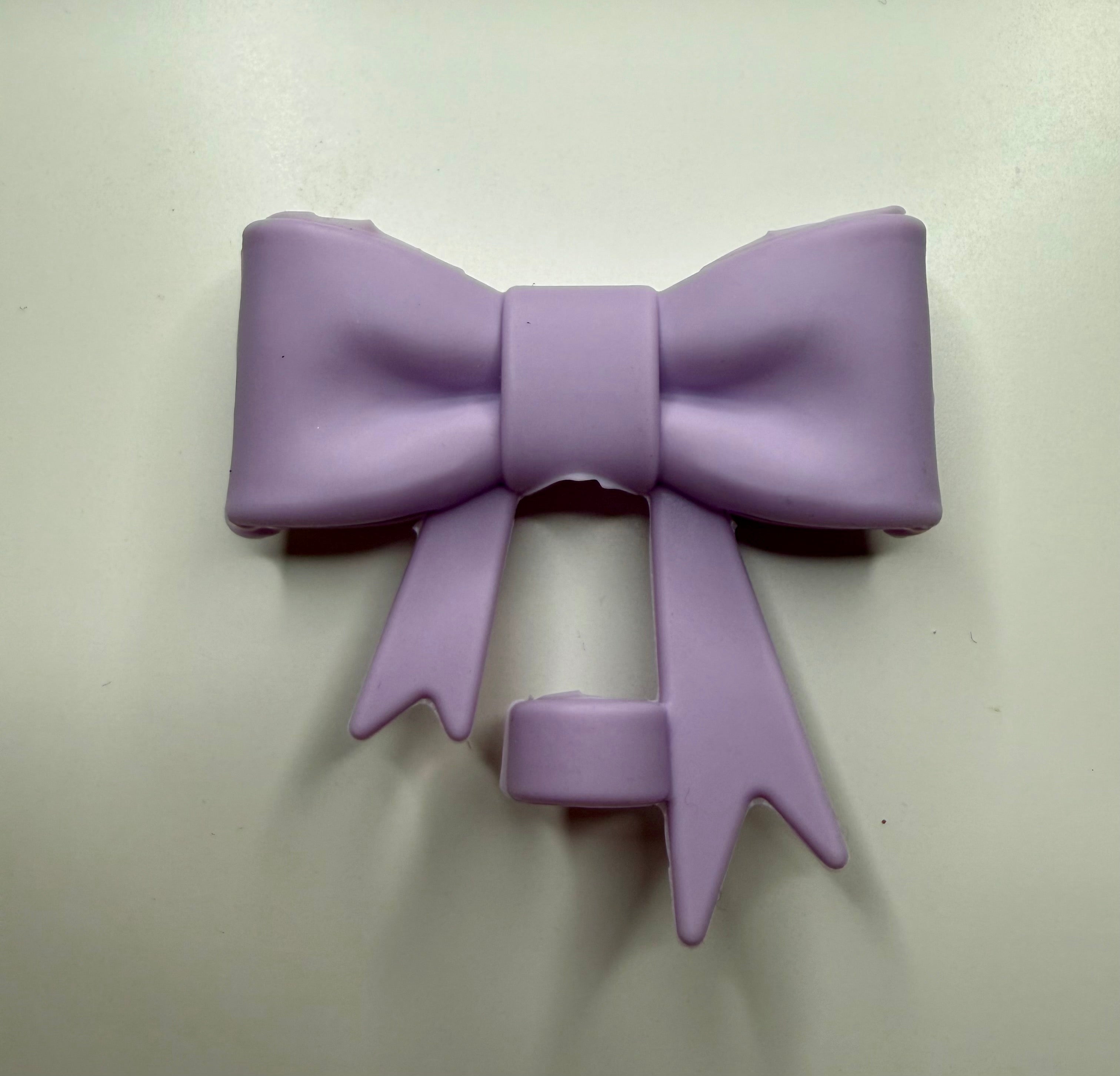 Purple Bow Straw Topper Accessories