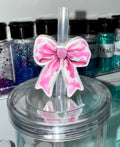 Pink Bow Straw Cup Accessories