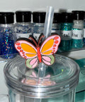 Multi Color Butterfly Straw Cup Accessories