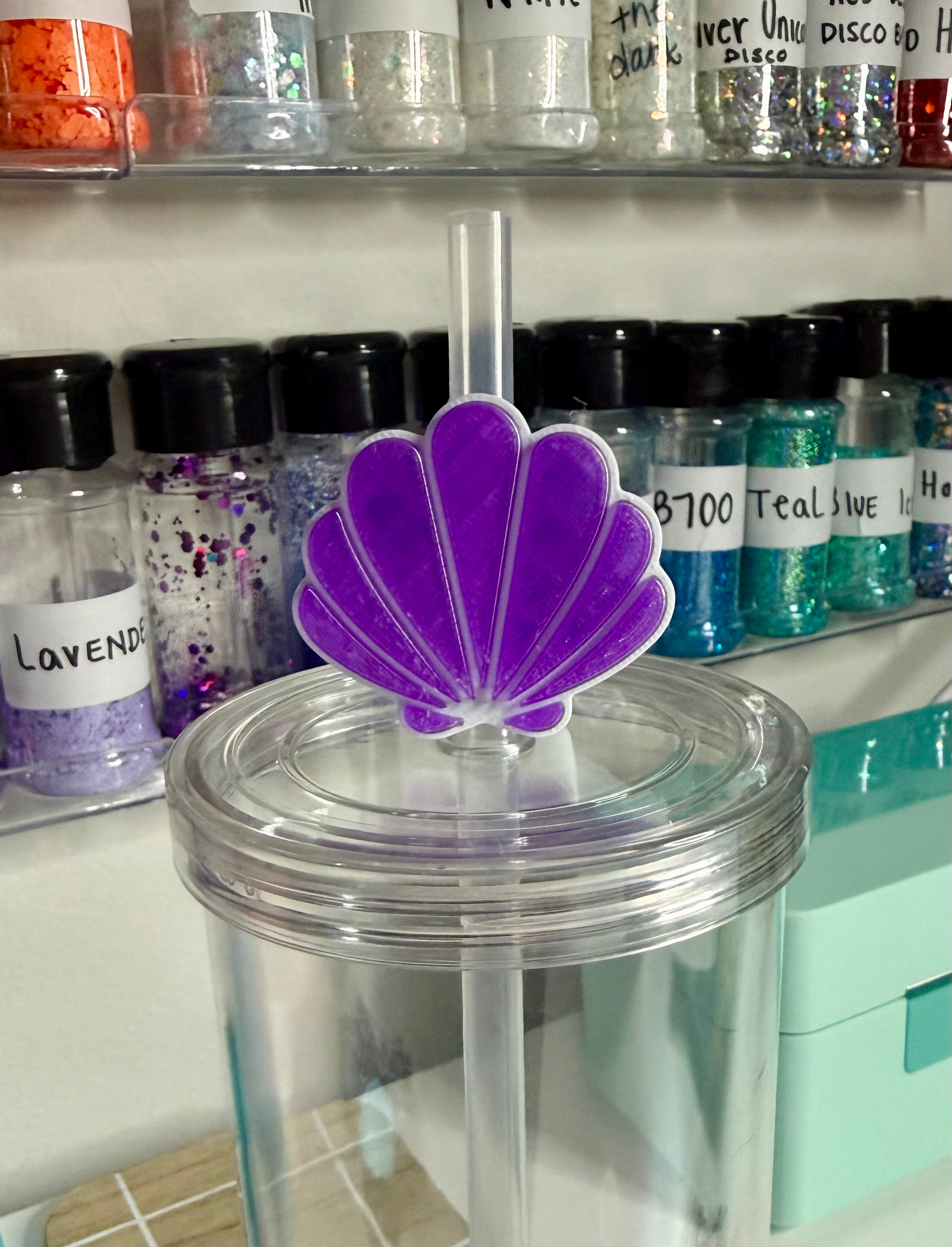 Purple Shell Straw Cup Accessories