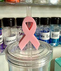 Breast Cancer Ribbon Straw Cup Accessories