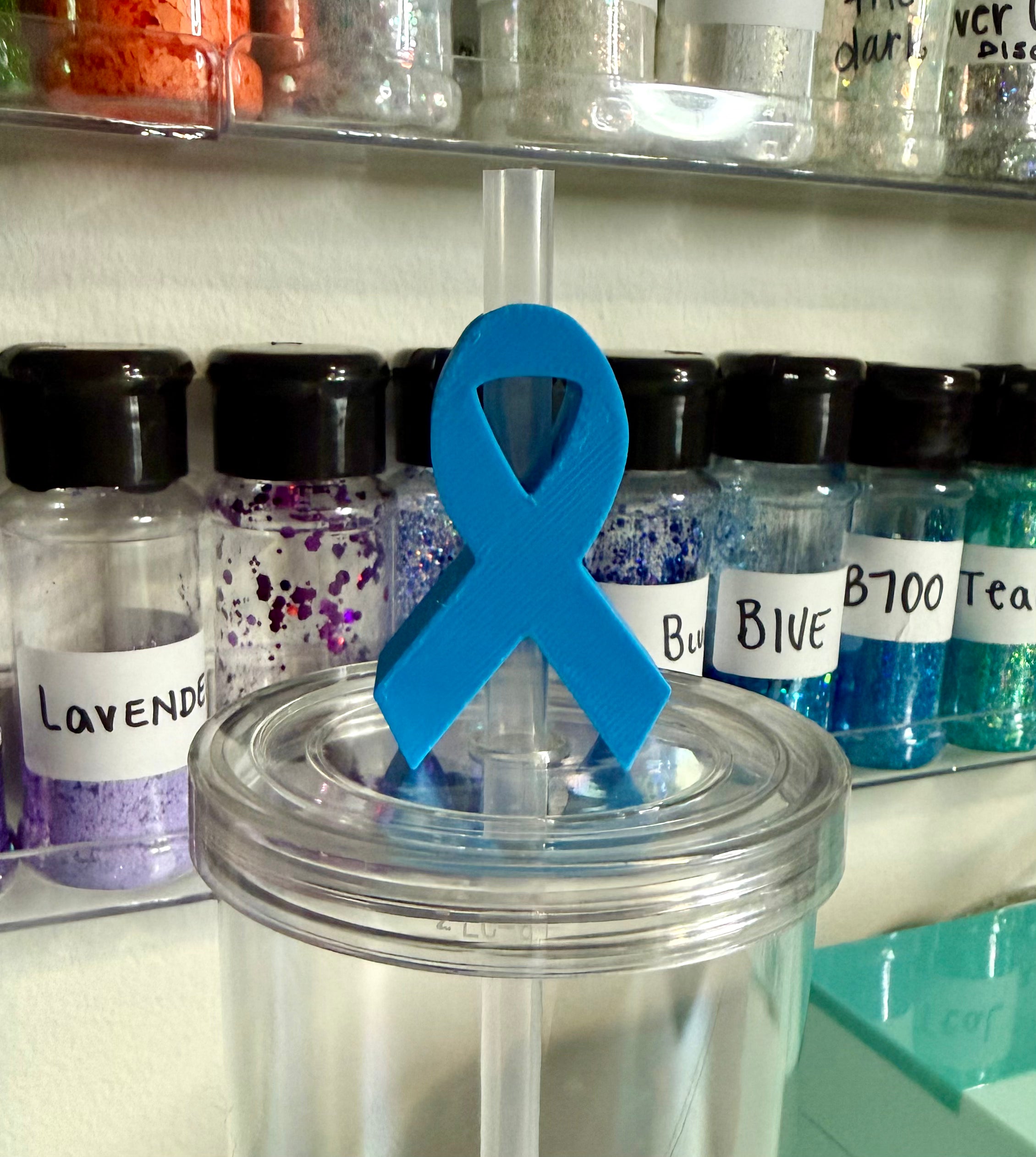 Ovarian Cancer Ribbon Straw Cup Accessories