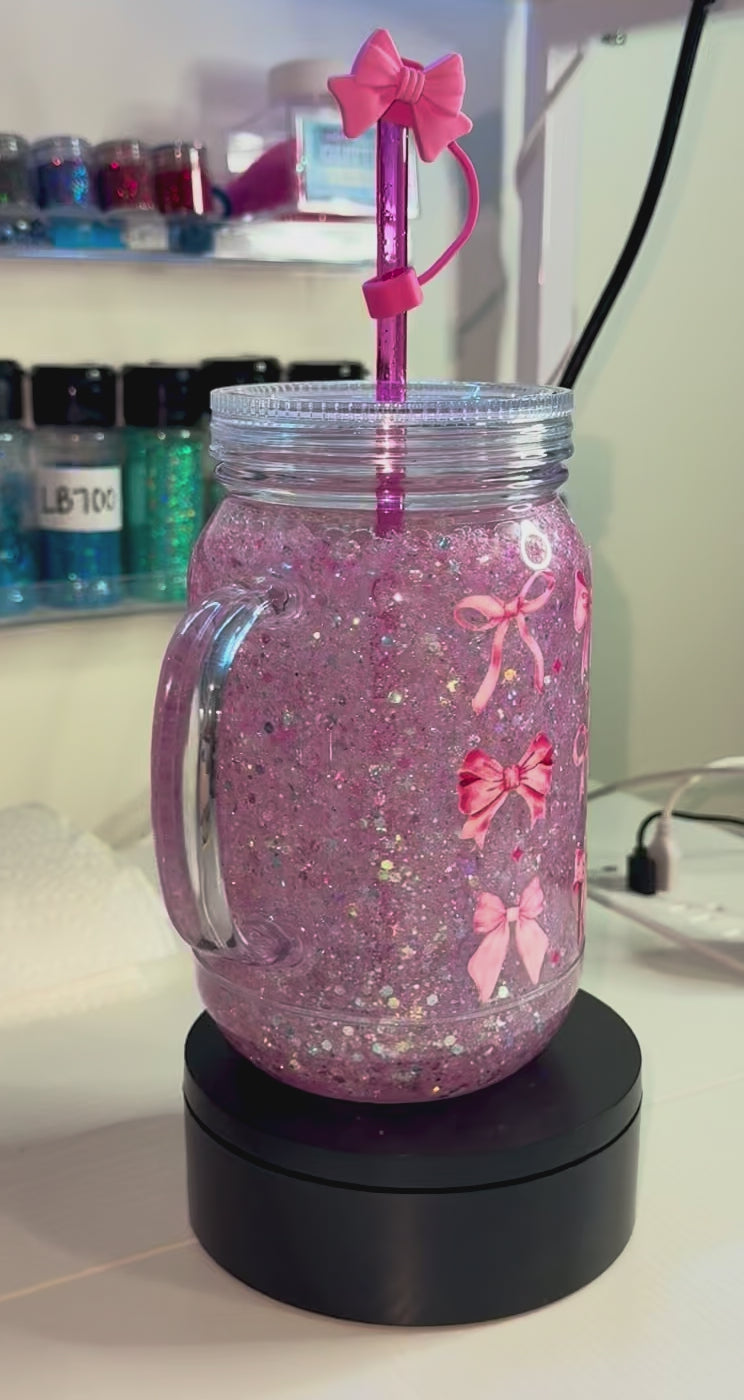 Pink Bow 24oz Pre-Made Tumbler
